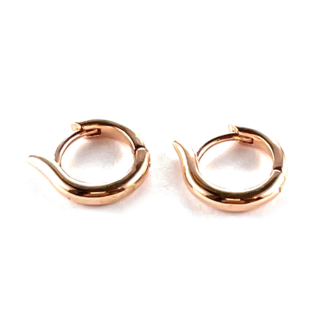 12mm silver circle earring with pink gold plating