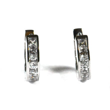 14.5mm circle silver earring with small square white CZ