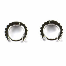 10mm circle silver earring with white CZ