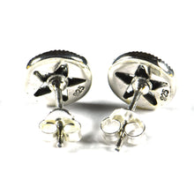 Circle & star silver studs earring with marcasite