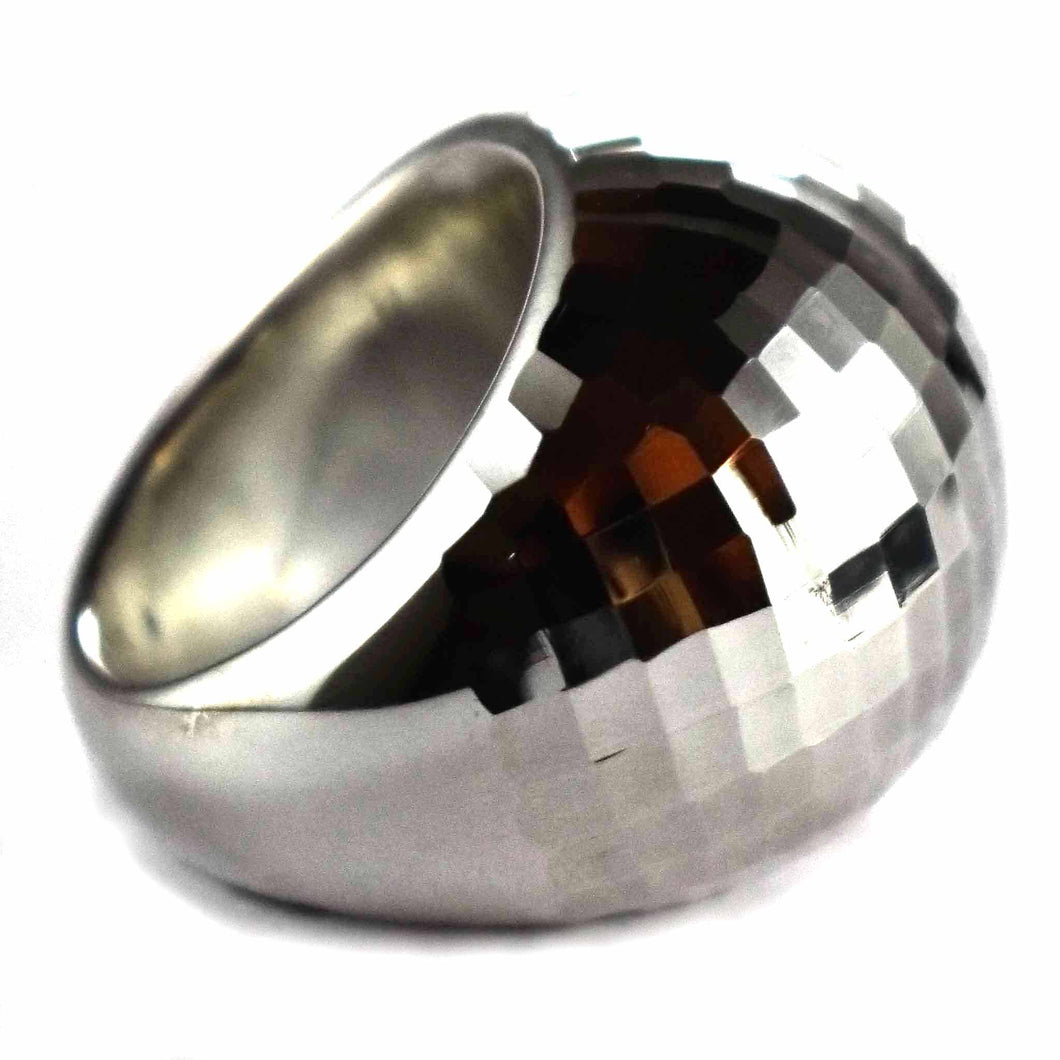 Disco ball silver ring