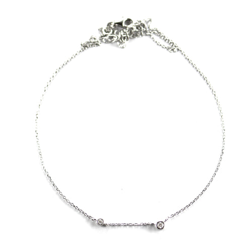 Double CZ silver necklace