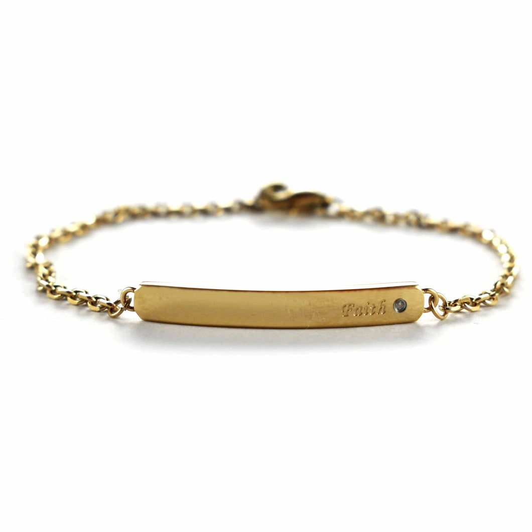 Faith stainless steel bracelet with pink gold plating
