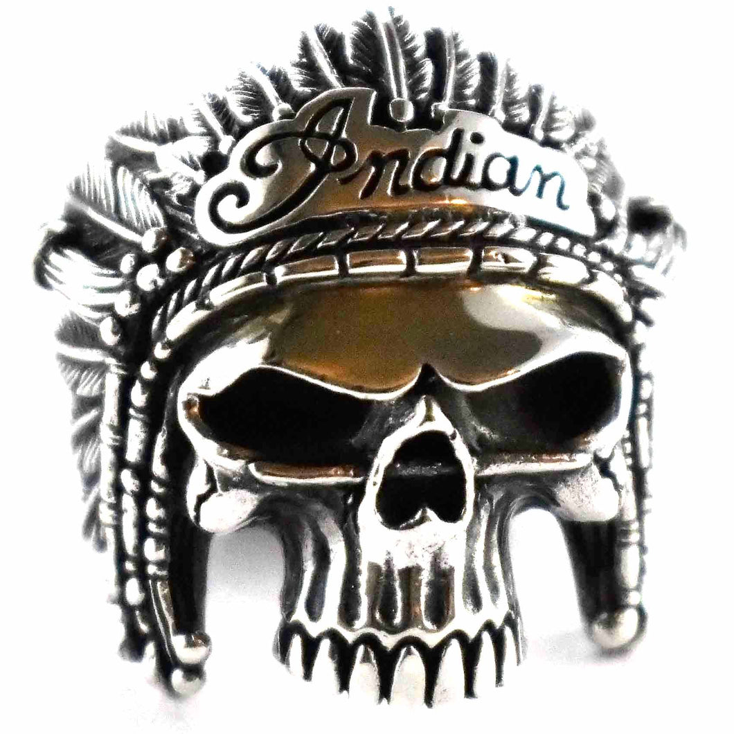 Indian skull silver ring