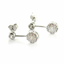 Pendulum silver studs earring with CZ