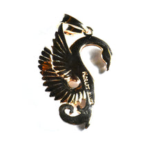 Phoenix silver pendant with pink gold plating