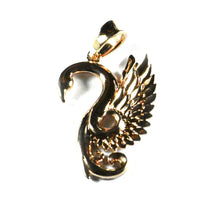 Phoenix silver pendant with pink gold plating