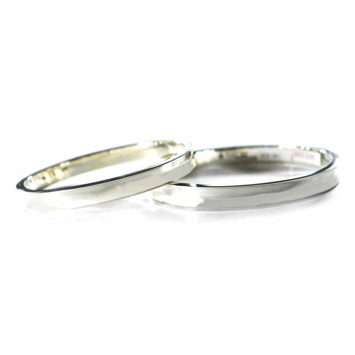 Plain silver couple bangle