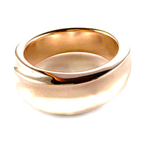 Plain series silver couple ring with pink gold & black rhodium