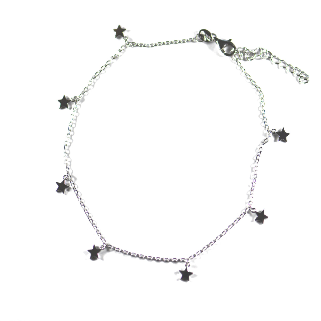 Star silver anklet