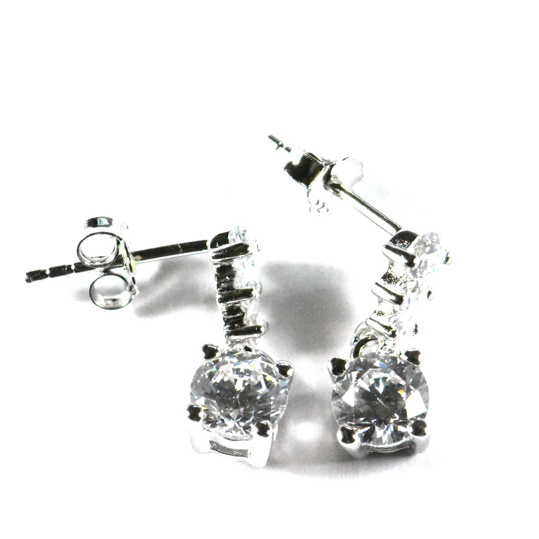 Studs silver studs earring with 5mm white CZ