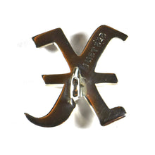 X old english fonts silver pendant